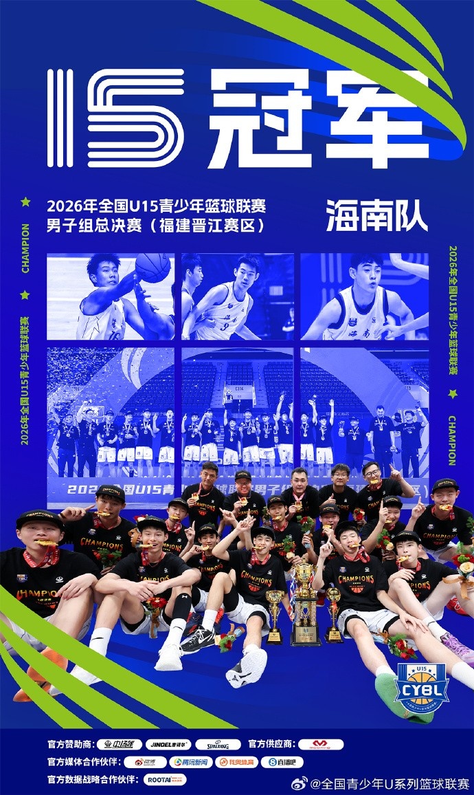 全国U15青少年篮球联赛男子组：海南冠军 河北亚军 回浦实验季军